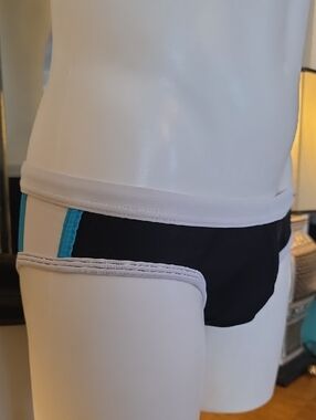 Andrew Christian Black Swim Briefs with White Trim